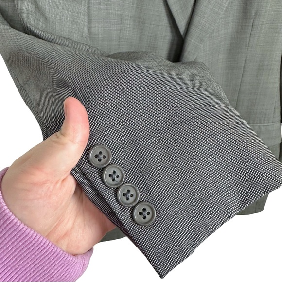 Hart Schaffner & Marx Berk’s Norwin Crosshatch Lined Sports Coat Blazer Gray 44R - Picture 5 of 13
